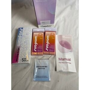 Waxfans Roll on Wax Kit Rose Depilatory Wax 2 Cartridges 50 Strips Aftercare Wip